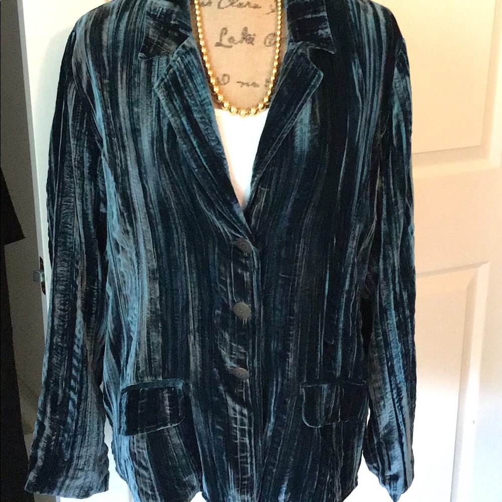 Chico’s Velvet Teal Blazer.